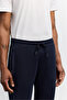 Men's Navy Blue Elastic Waist Lace-Up Easy-Iron Regular Fit Sweatpants B003404 - 2