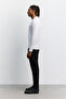 Men's Ecru Polo Collar Zippered Easy-Ironing Anti-Wrinkle Regular Fit Sweater A62Y5010 - 4