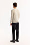 Men's Stone Crew Neck Soft Touch Textured Knitwear Regular Fit Sweater A52Y5063 - 4