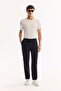 Men's Black Elastic Waist Lace-Up Soft Touch Relaxed Fit Trousers A52Y3013