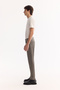Men's Gray Khaki Classic Waist Soft Touch Cotton Slim Fit Trousers B003038 - 3