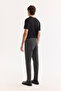 Men's Anthracite Classic Waist Cotton Distressed Washed Madrid Comfort Slim Fit Jean Pants A52Y3503 - 5