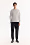 Men's Gray Crew Neck Rayon Non-Pilling Regular Fit Knitwear Sweater A52Y5001 - 5