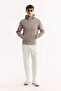 Men's Gray Hooded Soft Touch Fleece Regular Fit Sweatshirt A52Y1268 - 7