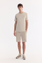 Men's Beige Elastic Waist Lace-Up Bi-Stretch Soft Touch Regular Fit Shorts A61Y3609 - 7
