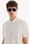 Men's White Non-Curling Polo Collar Anti-Wrinkle Quick-Dry Technical Fabric Regular Fit T-Shirt A61Y1095 - 2