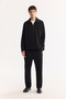 Men's Black Classic Waist Bi-Stretch Easy-Iron Baggy Fit Trousers A52Y3042 - 8