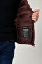 Men's Burgundy Stand Collar Water Repellent Windproof Lightweight Comfort Fit Puffer Jacket E006019 - 6
