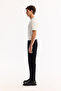 Men's Black Velvet Corduroy Carrot Fit Pants with Elastic Sides A52Y3039 - 4