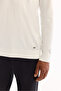 Men's Ecru Polo Neck Zippered Rayon Non-Pilling Textured Knitwear Regular Fit Sweater A52Y5019 - 6