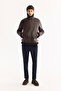 Men's Brown Fur Collar Leather Look Comfort Fit Napa Coat A52Y6060 - 7