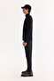 Men's Black Stand Collar Zippered Cotton Soft Touch Textured Regular Fit Cardigan A52Y5181 - 5