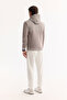 Men's Gray Hooded Soft Touch Fleece Regular Fit Sweatshirt A52Y1268 - 6