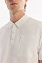 Men's White Non-Curling Polo Collar Anti-Wrinkle Quick-Dry Technical Fabric Regular Fit T-Shirt A61Y1095 - 3