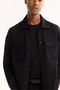 Men's Black Classic Collar Cotton Comfort Fit Shirt Jacket A52Y2092 - 2