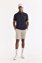 Men's Navy Blue Non-Curling Polo Collar Non-Wrinkle Quick-Dry Technical Fabric Regular Fit T-Shirt A61Y1095 - 6