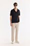 Men's Black Apaj Collar Easy-Iron Comfort Fit T-Shirt A61Y1013 - 5