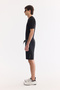 Men's Black Elastic Waist Lace-Up Bi-Stretch Soft Touch Regular Fit Shorts A61Y3609 - 2