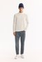 Men's Blue Classic Waist Cotton Distressed Washed Rome Crop Slim Fit Jean Pants A52Y3530
