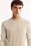 Men's Stone Crew Neck Soft Touch Textured Knitwear Regular Fit Sweater A52Y5063 - 2