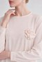 Rose Collar Detailed Double Suit Set in Light Beige - 5