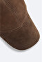 Men's Brown 100% Suede Leather Sports Cap A42Y9286 - 3
