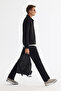 Men's Black Classic Collar Suede Textured Seasonal Comfort Fit Coat A42Y6076 - 3