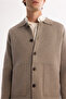 Men's Mink Polo Neck Wool Blend Kangaroo Pocket Knitwear Regular Fit Cardigan A42Y5141 - 2