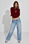Women's Zippered Finger-Detail Cropped Blouse BS9085 - 2
