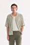 Men's Khaki Elastic Waist 100% Linen Relaxed Fit Shorts B003732 - 7