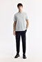 Men's Gray Non-Curling Polo Neck Bi-Stretch Technical Fabric Regular Fit T-Shirt A51Y1156 - 5