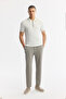 Men's Ecru Polo Neck Textured Rayon Knitwear Regular Fit T-Shirt A51Y5165 - 4