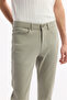Men's Khaki Classic Waist Cotton Elastane Berlin Slim Fit Jean Trousers A51Y3515 - 6