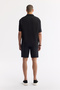 Men's Black Apaj Collar 100% Linen Short Sleeve Oversize Fit Shirt A51Y2209 - 4