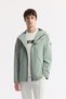 Men's Mint Green Hooded Water Repellent Windproof Seasonal Comfort Fit Coat A51Y6054