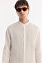 Men's White Judge Collar 100% Linen Comfort Fit Shirt B002035 - 2