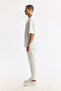 Men's White Crew Neck Jacquard Oversize Fit T-Shirt A51Y1091 - 3