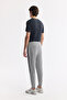 Men's Gray Elastic Waist Lace-Up Soft Touch Regular Fit Sweatpants A51Y3402 - 3