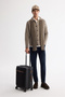 Men's Mink Polo Neck Wool Blend Kangaroo Pocket Knitwear Regular Fit Cardigan A42Y5141 - 7