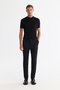 Men's Black Side Pocket Bi-Stretch Slim Fit Trousers A42Y3212