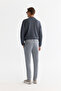 Men's Gray Slim Fit Trousers with Elastic Sides and Soft Buttons, Double Leg, A42Y3007 - 3