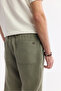 Men's Khaki Elastic Waist 100% Linen Relaxed Fit Trousers B003032 - 5