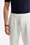 Men's White Classic Waist Viscose Blended Bi-Stretch Trousers A51Y3049 - 4