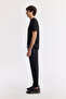 Men's Black Elastic Waist Lace-Up Bi-Stretch Regular Fit Sweatpants A51Y3400 - 2