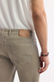 Men's Beige Classic Waist Cotton Stone Washed Berlin Slim Fit Jean Trousers A51Y3516 - 7