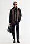 Men's Black Classic Collar Front Zipper and Snap Closure Seasonal Comfort Fit Coat A42Y6077 - 6