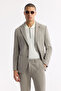 Men's Gray Mono Collar Viscose Blended Lightweight Bi-Stretch Blazer Comfort Slim Fit Jacket A51Y4011 - 6