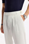 Men's White Classic Waist Viscose Blended Bi-Stretch Trousers A51Y3049 - 5
