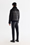 Men's Black Fur Collar Napa Comfort Fit Coat A42Y6127 - 3