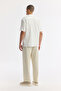 Men's White Apaj Collar 100% Cotton Jacquard Short Sleeve Comfort Fit Shirt A51Y2086 - 4